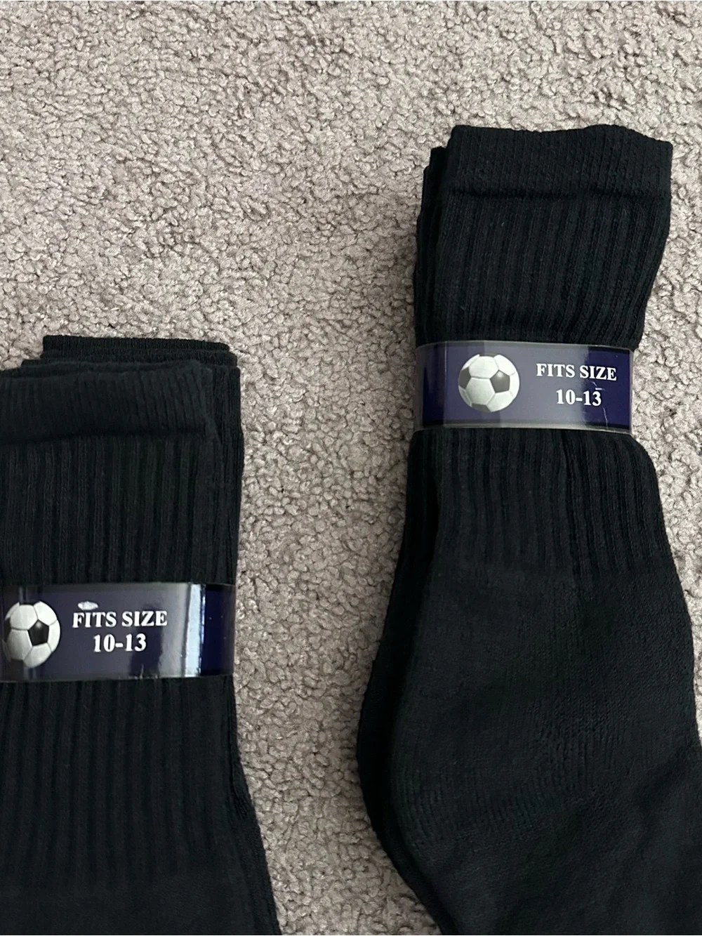 Dynamic Sports Black Socks Soccer Fits Size 10-13 Mens Pack of 2